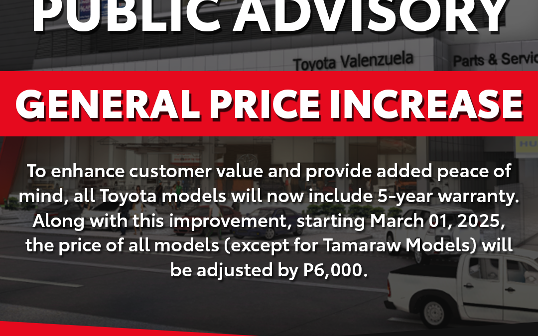 TOYOTA PRICE INCREASE