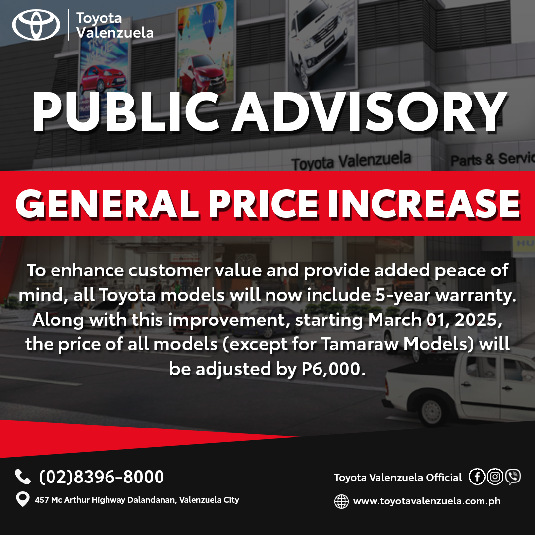 TOYOTA PRICE INCREASE